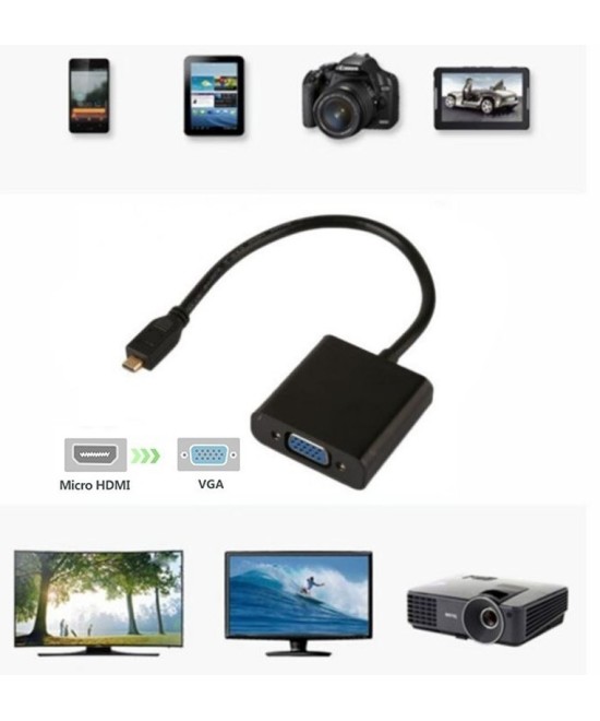 Convertidor Micro HDMi a VGA mas audio