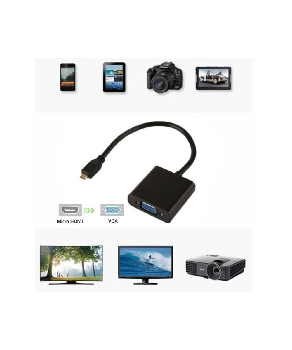 Convertidor Micro HDMi a VGA mas audio
