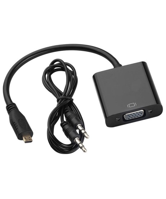 Convertidor Micro HDMi a VGA mas audio