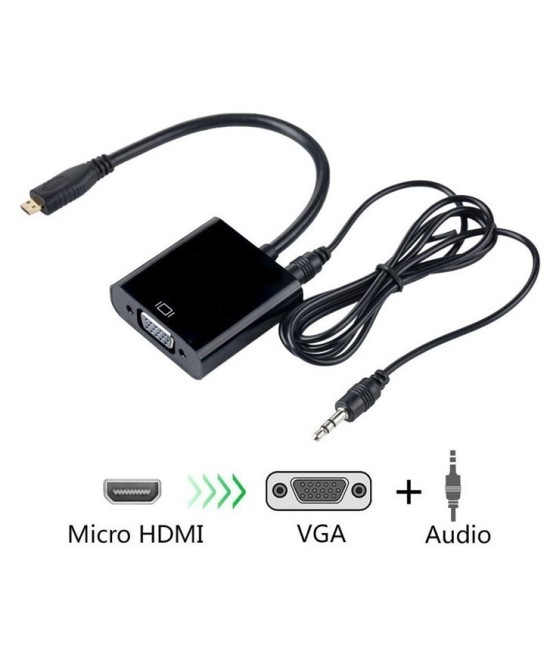 Convertidor Micro HDMi a VGA mas audio