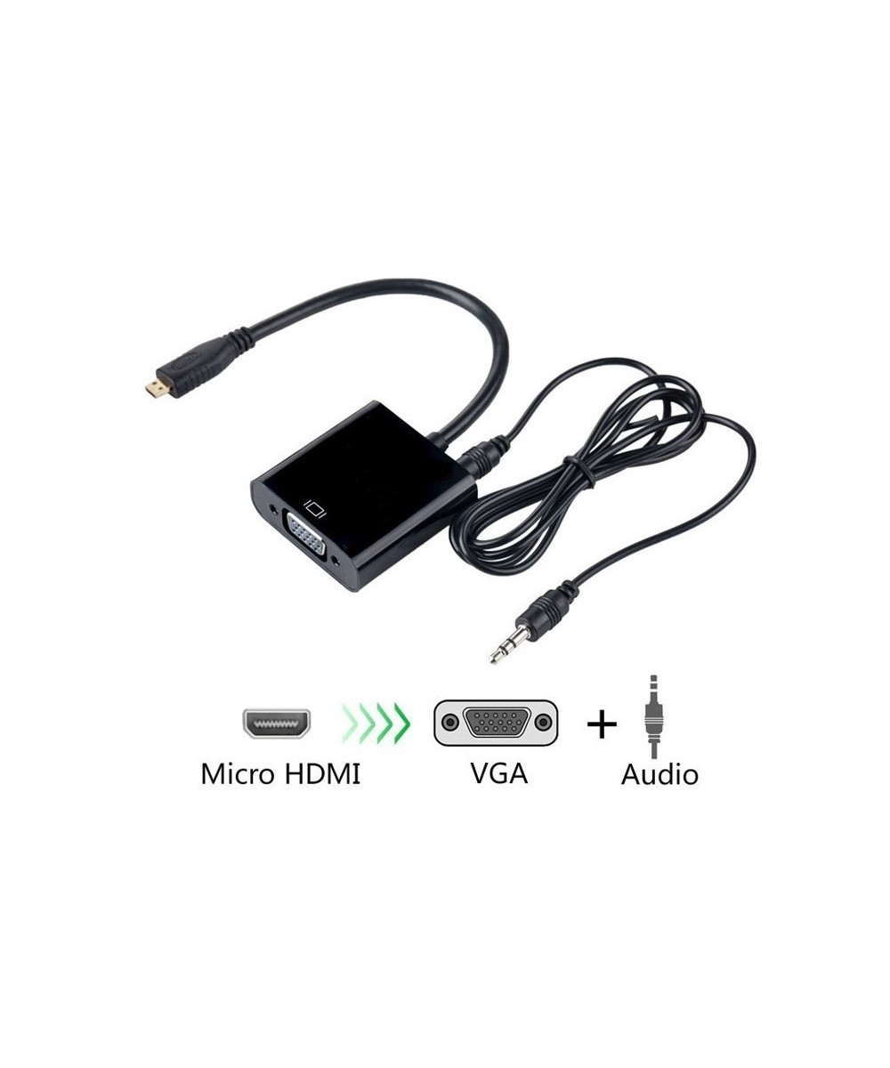 Convertidor Micro HDMi a VGA mas audio