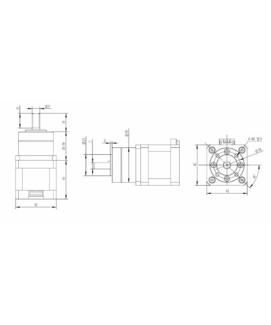 Motor paso a paso nema 17 tipo planetario
