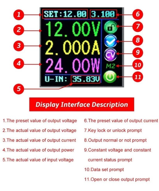 Regulador de voltaje y corriente con pantalla DPS3005 0-32V 5A