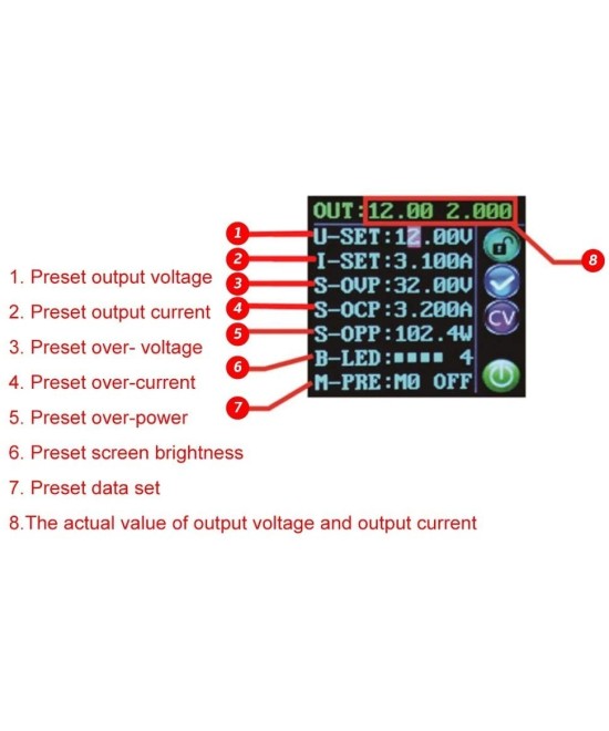 Regulador de voltaje y corriente con pantalla DPS3005 0-32V 5A