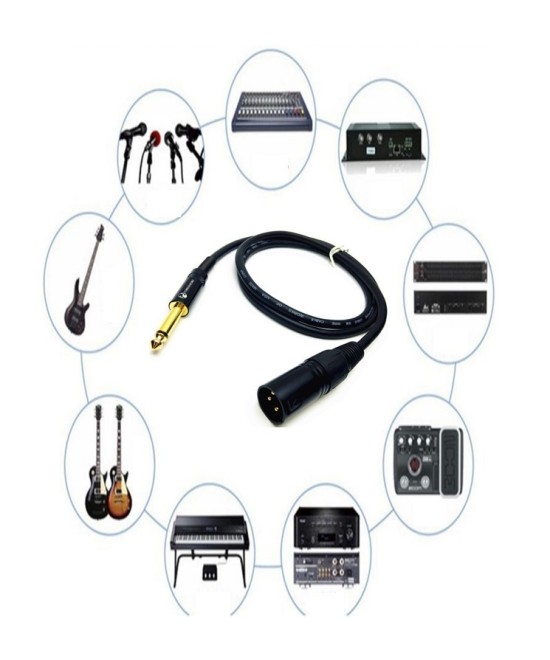 Cable 1/4 (6.35mm) mono a XLR macho 1.5 metros (canon)