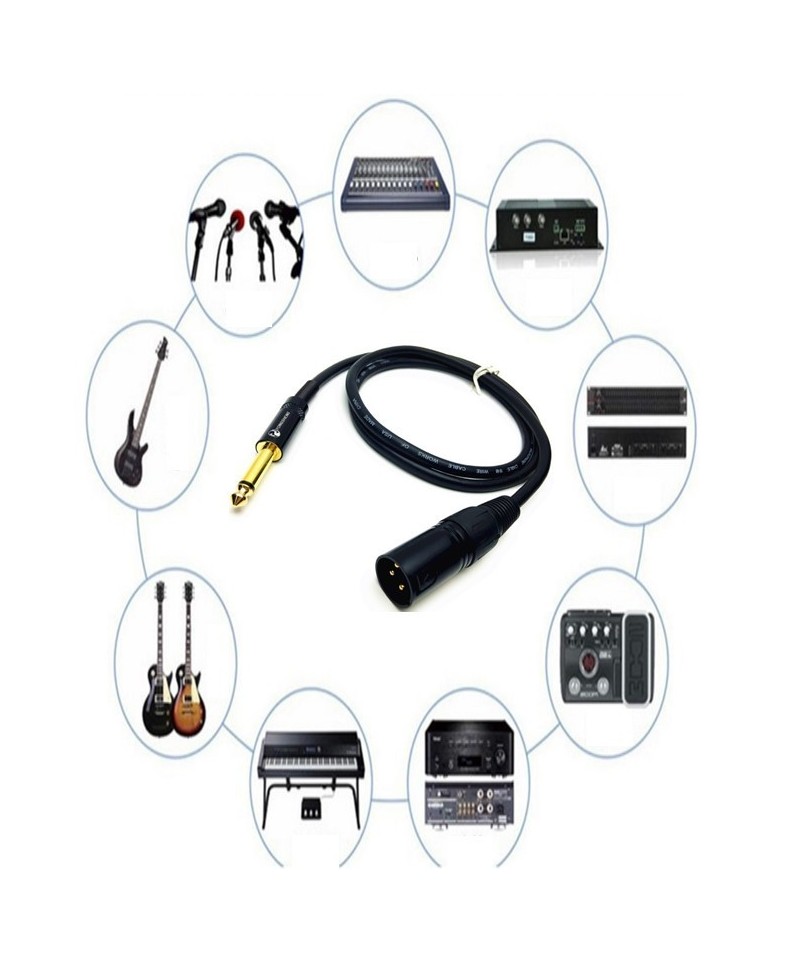 Cable 1/4 (6.35mm) mono a XLR macho 1.5 metros (canon)