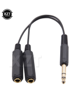 Splitter de Audio 1/4" (6.35mm) una entrada macho dos salidas hembra