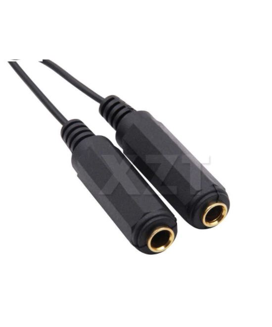 Splitter de Audio 1/4" (6.35mm) una entrada macho dos salidas hembra