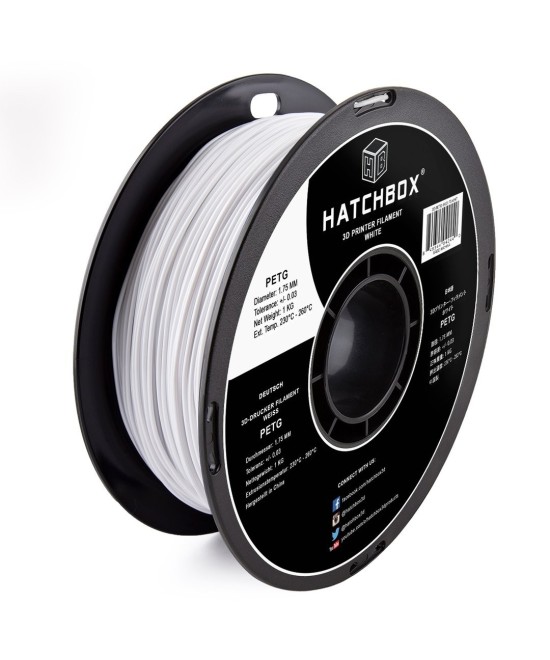 Filamento Flexible PETG Hatchbox 1.75mm 2.2 Lb