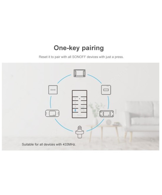 Interruptor Dimmer D1 con control 433mhz y base Inteligente Sonoff