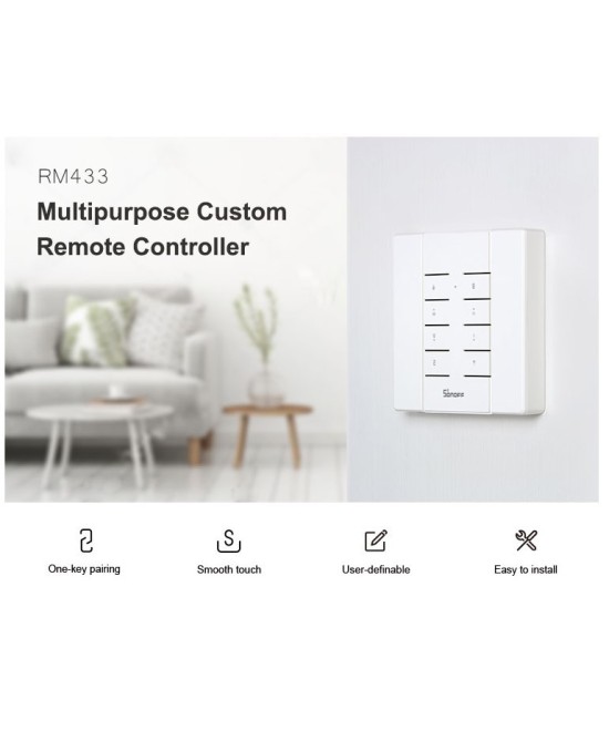 Interruptor Dimmer D1 con control 433mhz y base Inteligente Sonoff