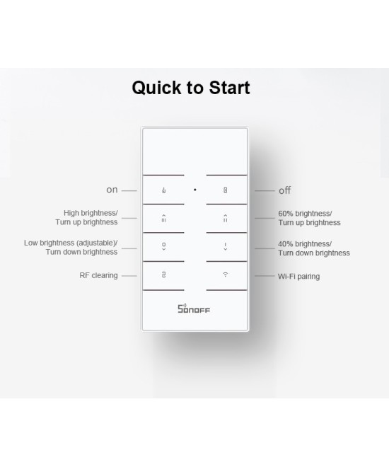 Interruptor Dimmer D1 con control 433mhz y base Inteligente Sonoff