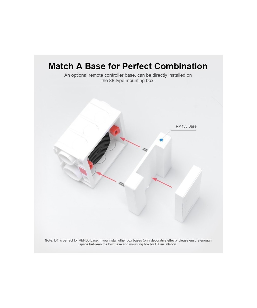 Interruptor Dimmer D1 con control 433mhz y base Inteligente Sonoff