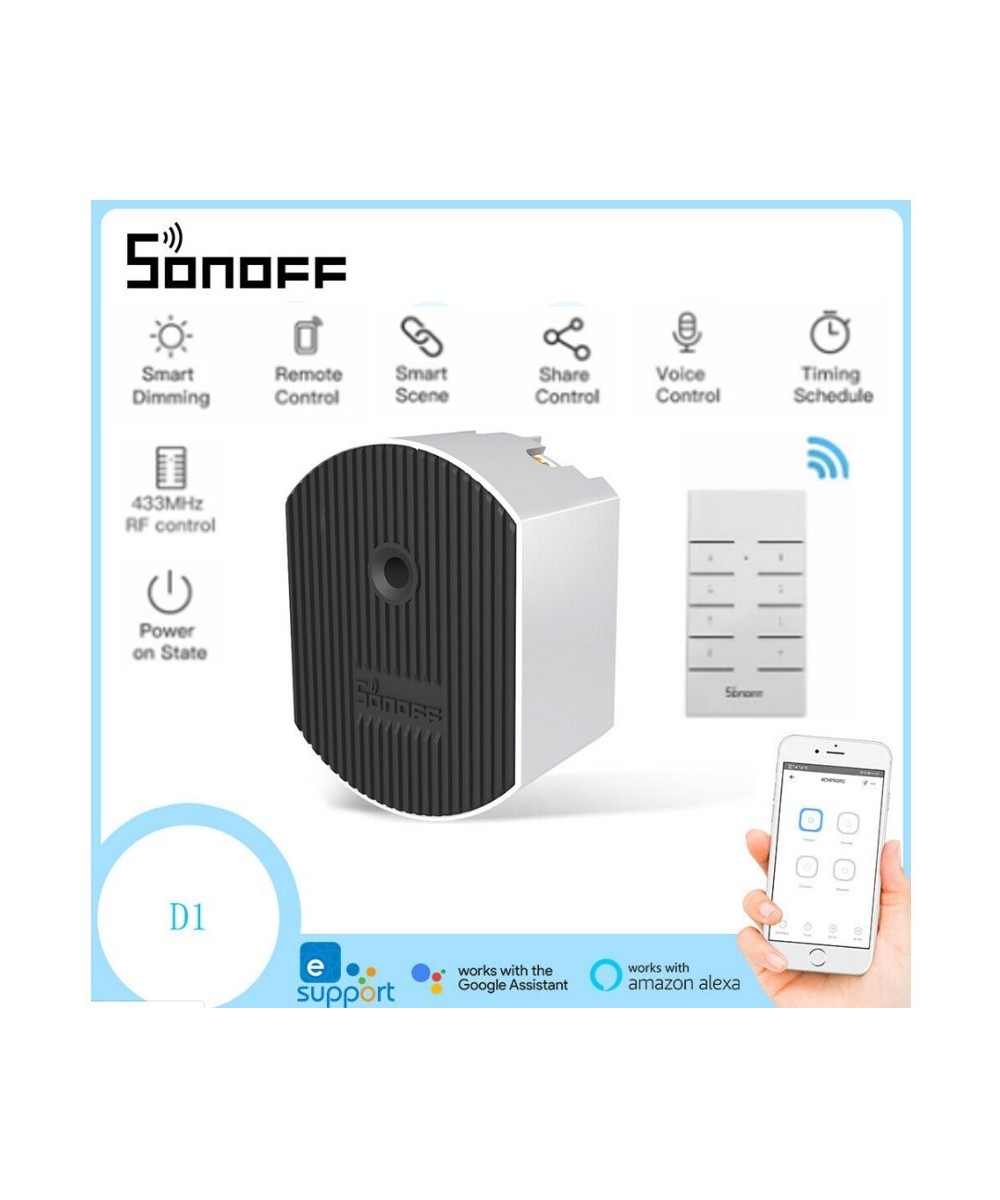 Interruptor Dimmer D1 con control 433mhz y base Inteligente Sonoff