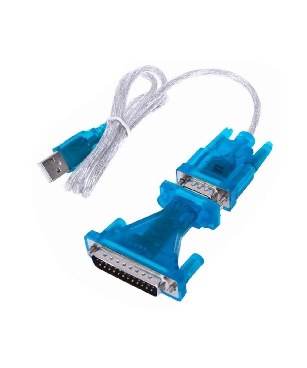 Cable convertidor de USB a RS232 DB9 con adaptador DB9 hembra a DB25 macho paralelo