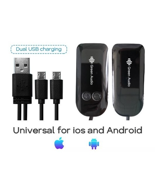 Micrófono Lavalier Green Audio GAW-7511C inálambrico con trípode para celular