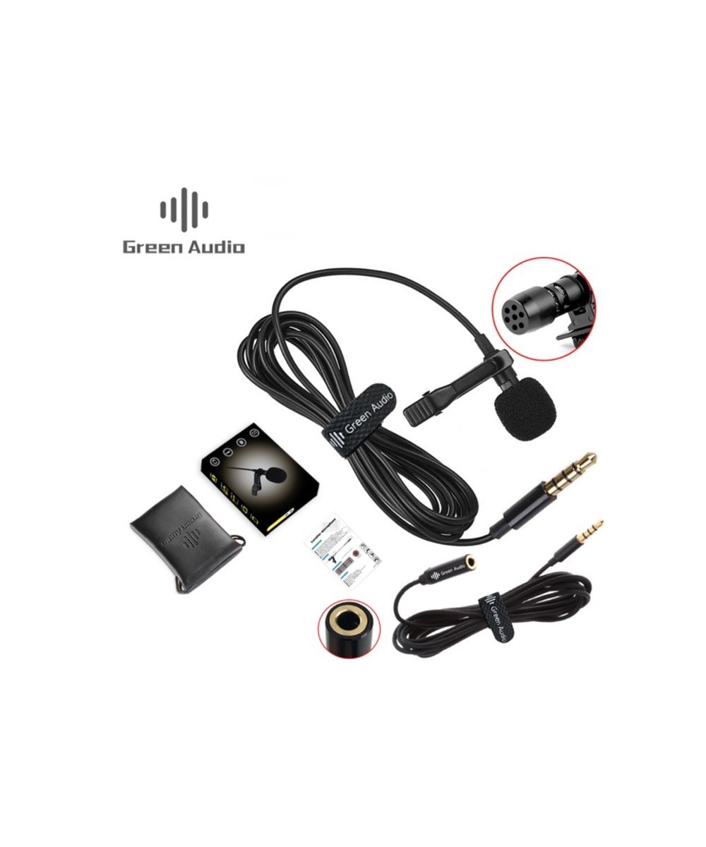 Mini micrófono Lavalier para celular con extensión de 2m Green Audio GAM-141L