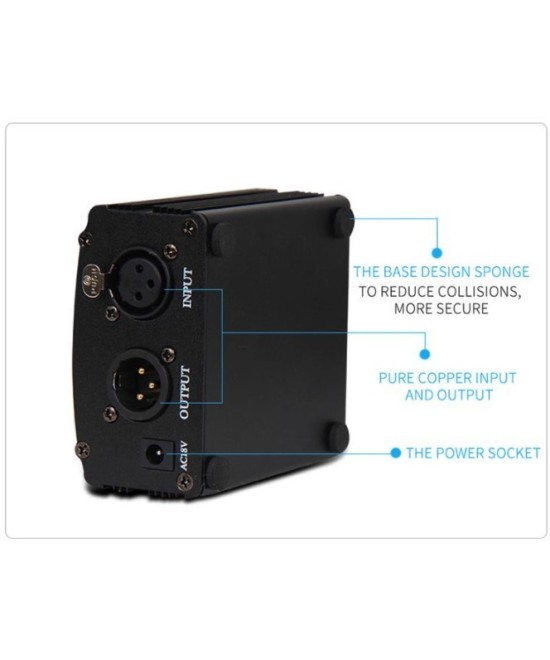 Fuente para microfono de condensador 48V DC (Phantom)