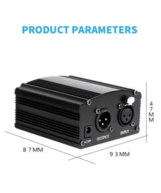 Fuente para microfono de condensador 48V DC (Phantom)