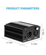 Fuente para microfono de condensador 48V DC (Phantom)