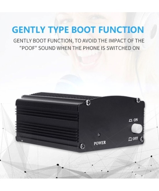 Fuente para microfono de condensador 48V DC (Phantom)