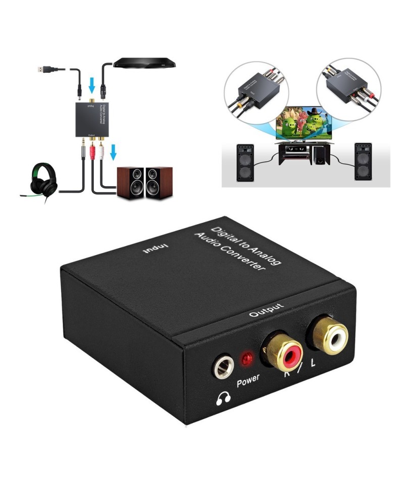 Convertidor de Audio Óptico Digital a Analógico RCA/3.5mm