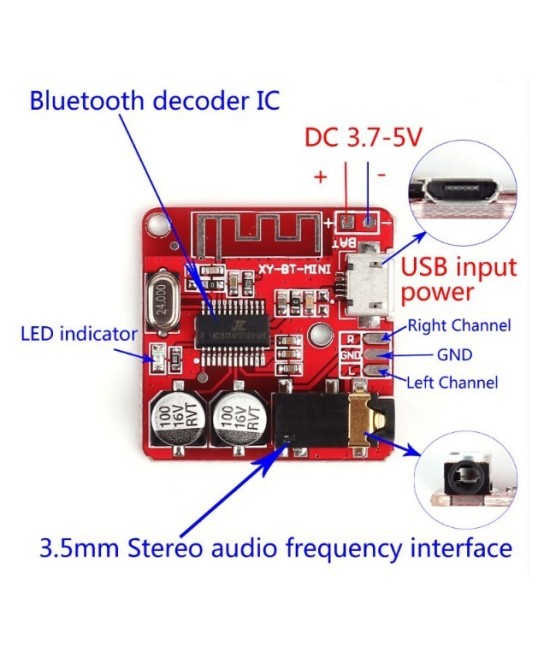 Modulo Bluetooth de Audio HIFI MP3 3W XY-BT-MINI