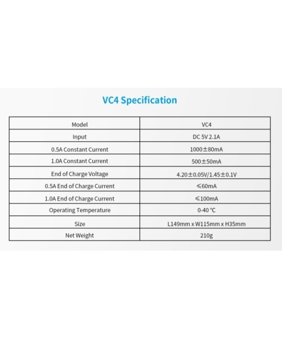 Cargador de baterías Xtar VC4 4 espacios