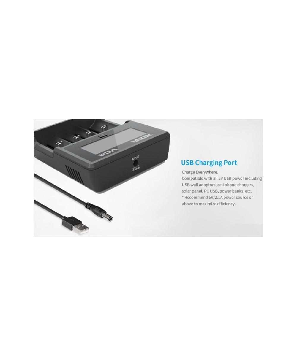 Cargador de baterías Xtar VC4 4 espacios