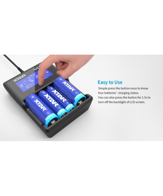 Cargador de baterías Xtar VC4 4 espacios