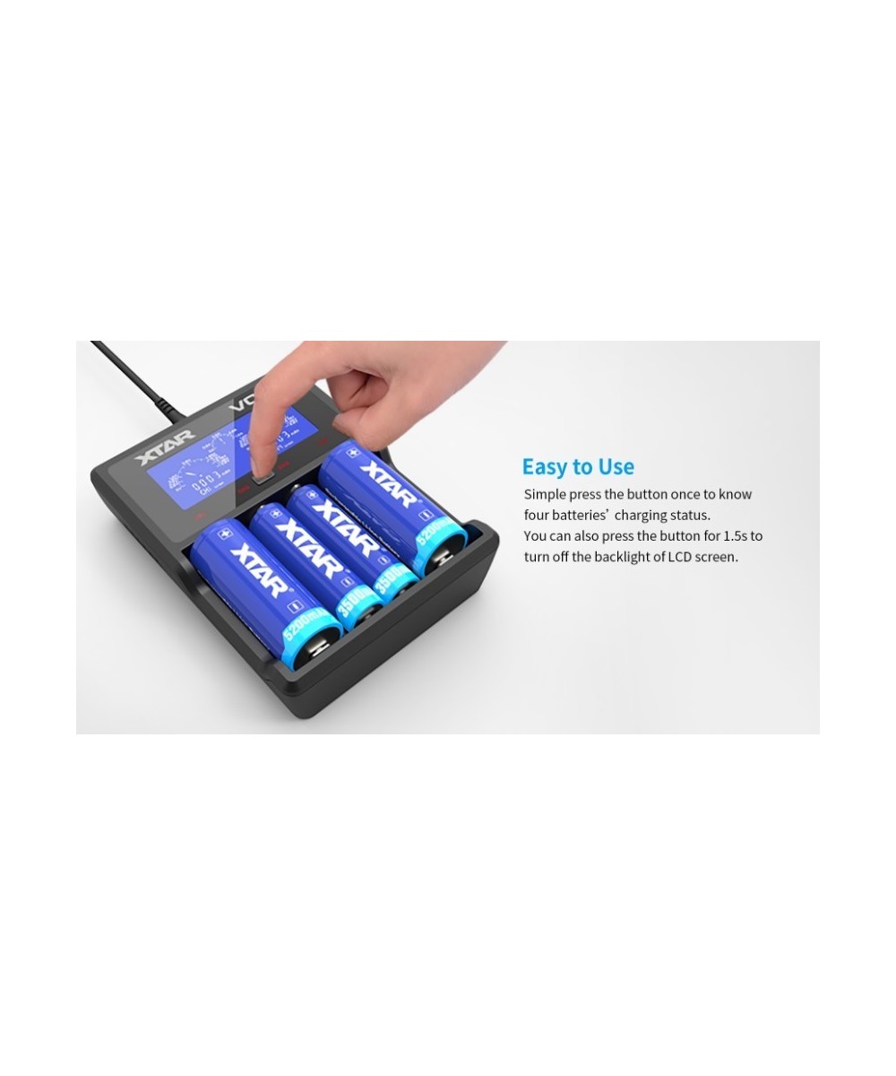 Cargador de baterías Xtar VC4 4 espacios