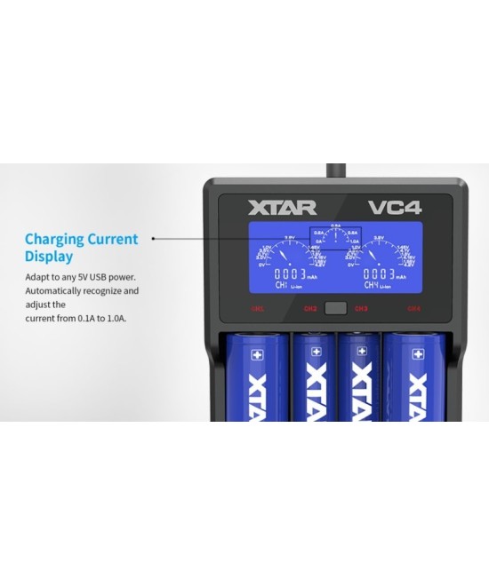 Cargador de baterías Xtar VC4 4 espacios