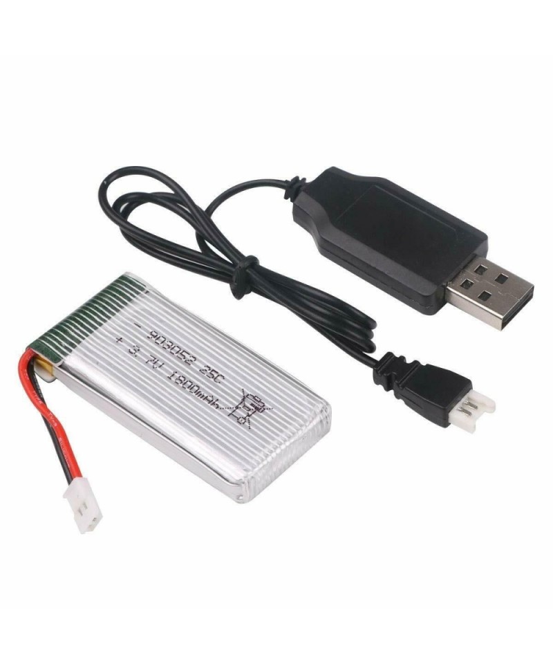 Batería tipo lipo recargable 903052 3.7V para drone 1800MaH con cargador USB