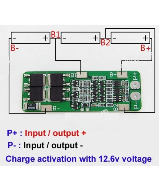 Cargador de batería de litio BMS 3S 12.6V 20A