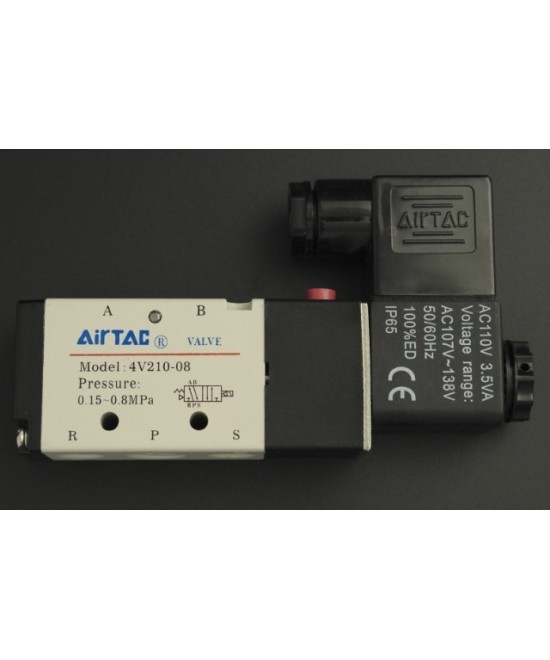 Válvula Neumatica Airtac  AC-110V / DC - 12V 4v210-08
