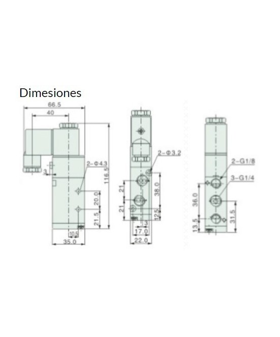 Válvula Neumatica Airtac  AC-110V / DC - 12V 4v210-08