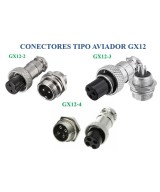 Conectores GX12 tipo aviador 12mm