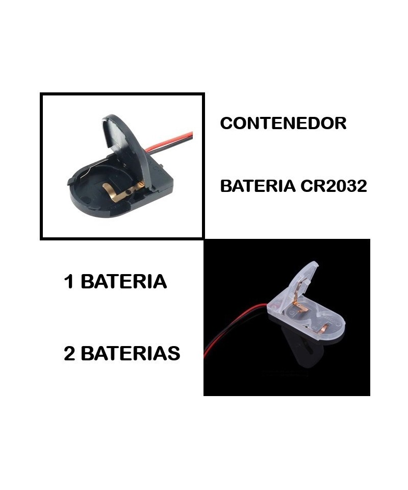Contenedor de bateria CR2032 con interruptor ON/OFF Switch