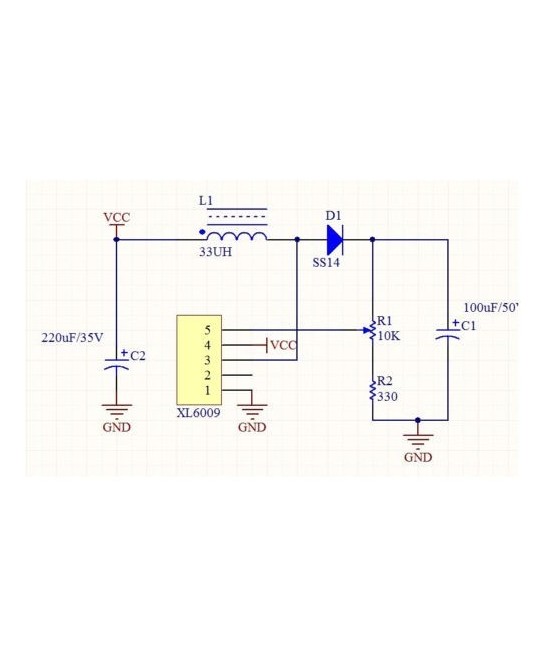 convertidor incremental de voltaje DC-DC XL6009