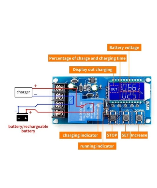 Módulo de carga de batería 6V a 60 V XY-L30A