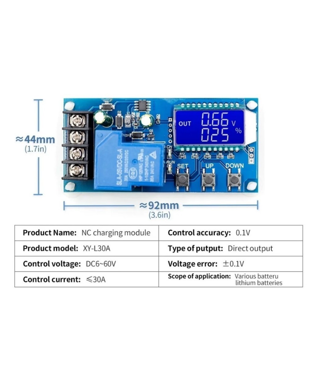 Módulo de carga de batería 6V a 60 V XY-L30A