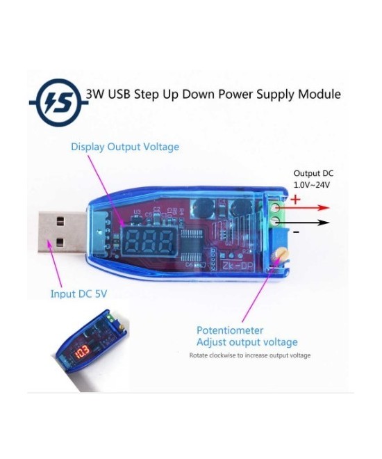 Fuente de alimentacion USB de 5V a  3.3V 9V 12V