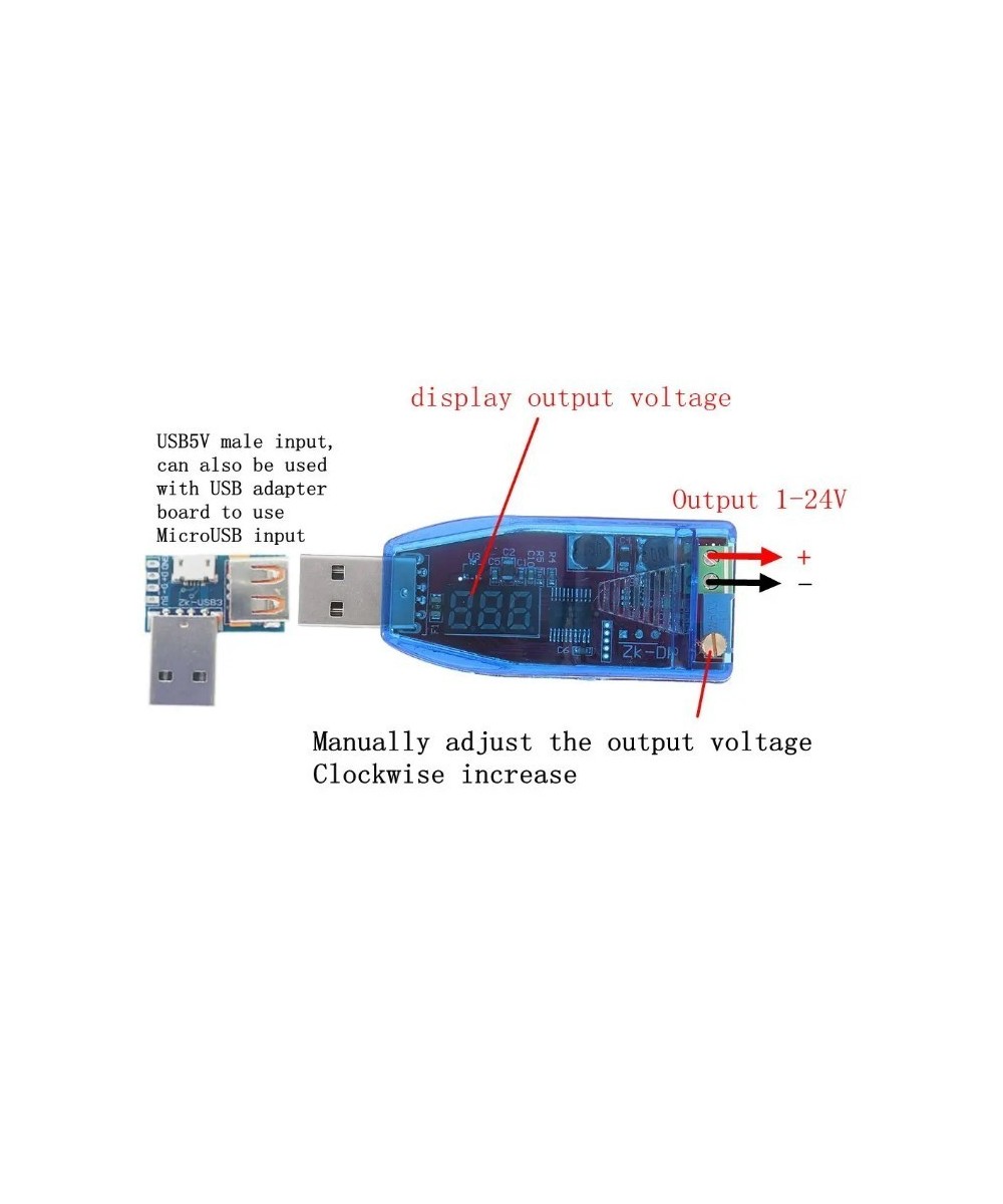 Fuente de alimentacion USB de 5V a  3.3V 9V 12V