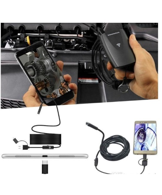 Endoscopio digital 3 en 1 con camara y luz 5m