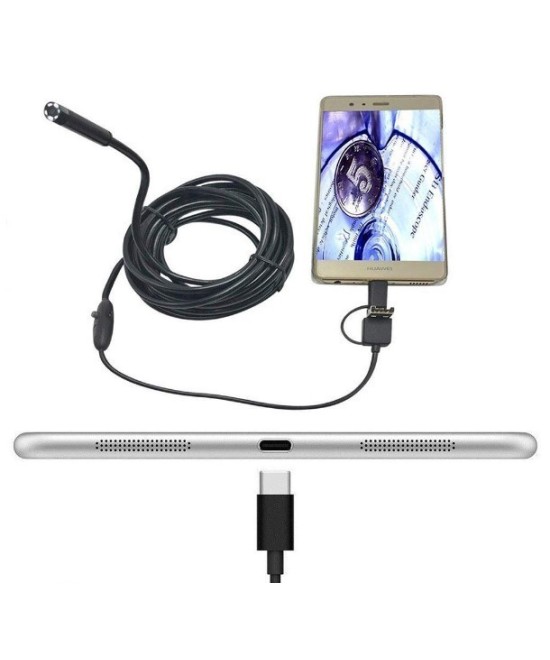 Endoscopio digital 3 en 1 con camara y luz 5m