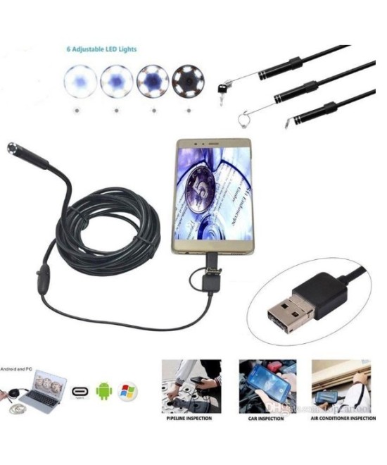 Endoscopio digital 3 en 1 con camara y luz 5m