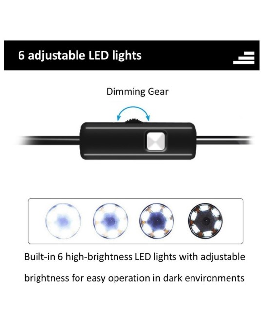 Endoscopio digital 3 en 1 con camara y luz 5m