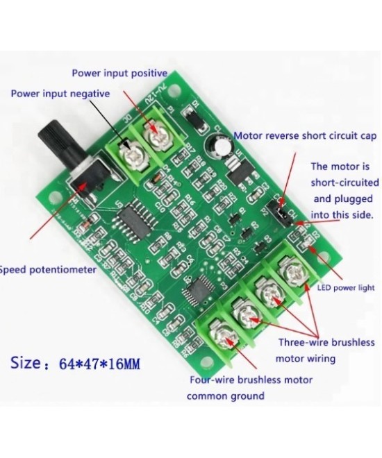 Controlador de motor brushless sin escobilla 1.2A 7V-12V