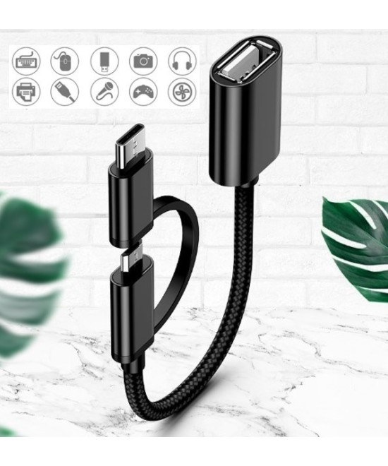 Cable OTG micro USB y USB-C