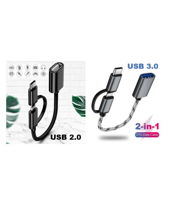 Cable OTG micro USB y USB-C